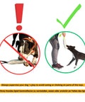 Long Handle Tug Toy For Dogs With Microfiber Plush Bite Training Tool For Serious Chewers Interactive Tugging Agility And Sports Play Promotes Focus Prey Drive And Mental Stimulation, showing correct and incorrect usage