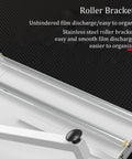 Get This Badass Manual Shrink Wrap Heat Sealer Machine That Slashes Wrapping Time showing stainless steel roller bracket for smooth film discharge.