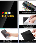 Product features of Ten Pack Magnetic Sheets With Adhesive Backing, 30 Mil Flexible Steel Vinyl Magnet Sheets for crafts and DIY projects.