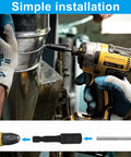 Heavy Duty Chrome Vanadium Hanger Bolt Driver And Threaded Insert Driver With Quarter Inch Drive being used for installation.