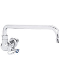 Wall Mounted Commercial Kitchen Wok Range Faucet With 14 Inch Swivel Spout Brass Construction Chrome Polished Finish Single Hole Body