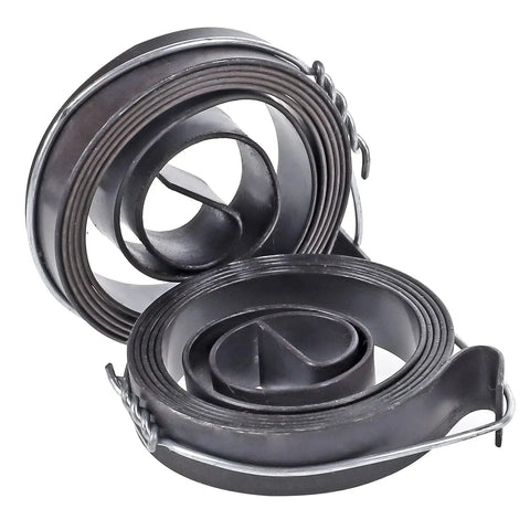 Premium Drill Press Return Spring Pack Of Two 26 Inch Chrome Quill Rebound Coil with knockout hook mount for reliable use.