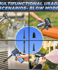 Cordless Portable Car Vacuum Cleaner With 17000 Pa Power 3 In 1 Vacuum Blow Inflate Handheld used in blow mode scenarios