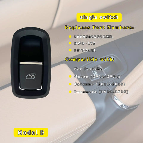 Plug And Play Drop In Passenger Side Power Window Switch Replacement For Porsche Cayenne 2011 2017 Panamera 2010 2016 Macan 2014 2024