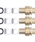 3/4 Inch Garden Hose Repair Connector Set, Brass Fittings For 3/4 Or 5/8 Inch Hoses, Leak Proof Threaded Joint, Includes Washers