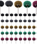 Front view of 1-inch buffing polishing wheels on 1/8-inch shanks with assorted grits (120–600) for rotary tools
