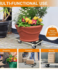 Total 1100 Pound Capacity Heavy Duty Moving Dollies Two Pack with plant on 3 Inch TPR Silent Wheels Non Slip Platform