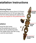 Installation instructions for Vintage Bronze Patina Finish Cabinet Hardware Set Of 10 6.3 Inch Post Spacing Retro Flower Pattern Bar Pulls.