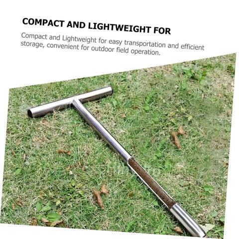 Pro Grade Durable Stainless Steel Soil Probe Sampler on grass for garden testing and sampling, lightweight and rugged tool