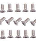 Heavy Duty 304 Stainless Steel Flat Head Machine Screws 100 Pack With Phillips Drive And Full Thread Coverage Half Inch Length arranged in grid.