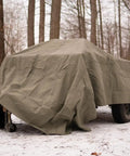 Heavy Duty 18 Oz Canvas Tarp Waterproof And UV Resistant With Rustproof Grommets For Industrial And Commercial Use covering trailer
