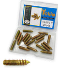 20 Pack 1/4-20 Hanger Bolts Double Ended Wood Dowel Screws Self Tapping Furniture Hardware Galvanized Carbon Steel Fasteners in a clear case.