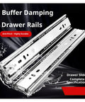 High Grade Stainless Steel Drawer Slides With Soft Close Damping Bottom Mounted Undermount Hidden Track Glides For 12 Inch Drawers run slick and durable with water effect.