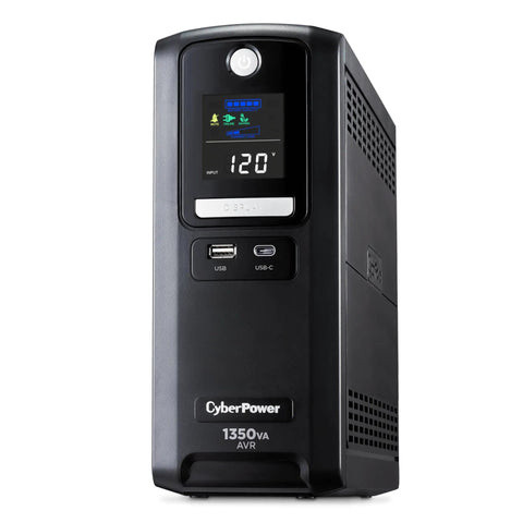 Line-Interactive UPS Battery Backup And Surge Protector For Your Home Office And Gaming Rig, 1350VA/810W, AVR, LCD Display visible