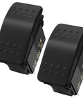 Beefy 12V Marine Rocker Switch For Boat And ATV Waterproof SPST On Off 2 Pin Toggle Switch 20A DC Heavy Duty Auto Electrical Switch For Car UTV Dash Panels, black pair