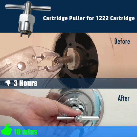All In One Shower Repair Kit With Cartridge For 1222 And 1222B Including Puller And Retainer Clip For Bath Valve Replacement