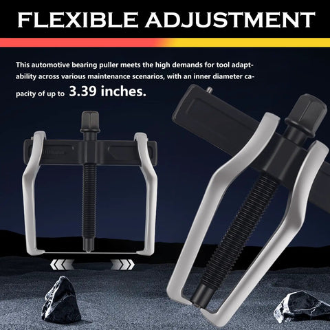 Built Tough Dual Purpose 2 Jaw Car Bearing Puller with adjustable design shown with depth capacity up to 3.39 inches