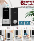 Six In One Smart Lock With Camera And Doorbell, Keyless Entry For Front Door With Fingerprint, App Remote, Auto Lock