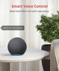 Smart voice control device on table for Curtain Smart Electric Motor For U Rail Tracks With Wireless App And Timer Control.