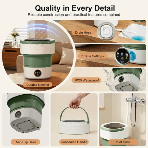 Upgrade Laundry Day To Total No Sweat With This Dope 22L Portable Foldable Washer with durable material and drain hose.