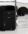Mobile Salon Station On Wheels For Hair Stylists And Barbers Sleek Black Trolley Cart With Swivel Casters Pro Grade Organizer