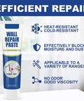 Patch Kit For Drywall Holes With Scraper, Quick-Dry Spackle Paste For Large Wall Repairs tube with repair benefits listed
