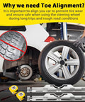 Beefy Pro Grade Heavy Duty Wheel Alignment Tool Plates Two Pieces Stainless Steel Toe Alignment Tool with measuring tapes shown.