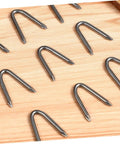 U Shaped Garden Stakes And Fence Nails 100 Pack For Fast Easy No Fuss Installation And Heavy Duty Fixes For Fences Anchors And Garden Decor Ideal For Large Area Projects DIY Landscaping. Shown on wooden surface.
