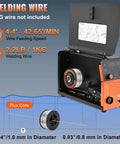 145 Amp Do-It-All 3-In-1 Welder Flux Core MIG, Lift TIG, and Stick Welder With IGBT Inverter showing open wire compartment