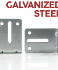 J6 Track Jamb Bracket Set For Garage Doors, heavy duty galvanized steel brackets front and side view