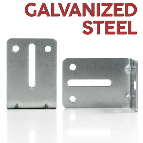 J6 Track Jamb Bracket Set For Garage Doors, heavy duty galvanized steel brackets front and side view