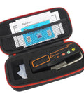 Hardcore Pro Dual Axis Digital Precision Level With Bluetooth Data Sync Nist Certified Accuracy And Knockout Steel Build For Serious Crews And Weekend Warriors inside protective case with manuals.