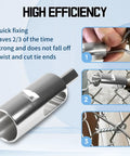 9 Gauge Drill Chuck Twist Ties Tool For Chain Link Fences And Loop Fences, showing quick fixing and twist tie installation steps