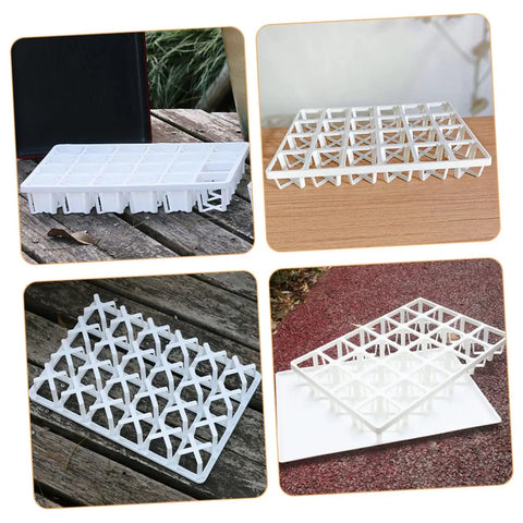 3 Piece Nursery Pot Brackets For Planting Trays Square Hole Growing Racks For Germination And Sprouting Ideal For Veggies And Flowers In Greenhouses For Home Gardeners