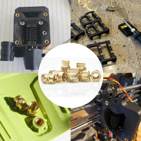 Heat Set Insert Tool Kit With 370 Brass Threaded Inserts For 3D Printing Includes M2 M3 M4 M5 M6 M8 Sizes And Knurled Nut Tips DIY Friendly