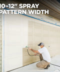 Man using High Efficiency Airless 515 Reversible Spray Tip For Solid Stain Paint And Primer, 10 To 12 Inch Spray Pattern