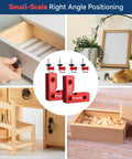 90 Degree Mini Positioning Squares Set of 2 in Red Aluminum Alloy Right Angle Clamps for Picture Frames Cabinets Drawers