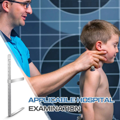Pro Grade 16 Inch X Ray Caliper Ruler Stainless Steel Body Caliper With Inch And Centimeter Measurements shown in use on child