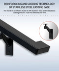 Step Up Your Game With This Four Foot Aluminum Handrail Kit For Indoor And Outdoor Stairs featuring matte black stainless steel bracket.