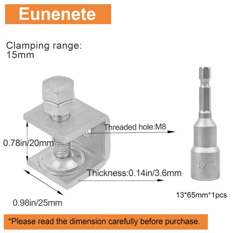 304 Stainless Steel C Clamps Set 20mm Mini Tiger Clamps for Woodworking Heavy Duty C Clamp Kit Four Pack with specifications