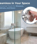 Two Pack Glass Shower Door Handles For Homes And Offices Silver Aluminum Alloy Round Single Hole Mount Heavy Duty