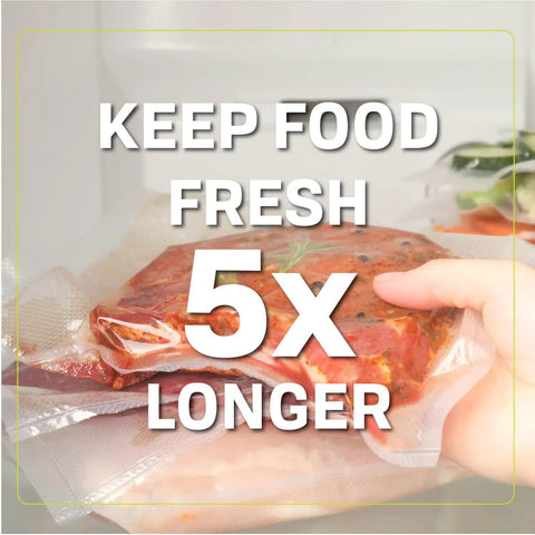 Vacuum Sealer Rolls 11 Inch Custom Size Bags For Home Food Storage, Fits Most Vacuum Sealers, Keeps Meat, Produce, And Leftovers Fresh, Ideal For Freezer, Sous Vide, And Meal Prep used to vacuum seal marinated meat in freezer