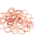 60Pcs M14 Flat Copper Washers Hardcore Metric Sealing Crush Rings for Hydraulic Fittings Auto Marine Oil Pan Plugs stacked view.