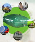 Collapsible Outdoor Water Storage Bag For Garden Farm And Livestock Use, Green PVC Water Bladder Tank showcasing versatility