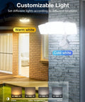 40W Remote LED Security Light With Motion Sensor, 4000 Lumens, Color Temp From 2700K To 6500K Adjustable, mounted on wall