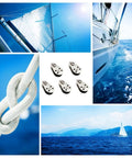 Stainless Steel M25 Pulley Block Set Of 10 For Gym Equipment Built To Last And Home Use Hanging Wire Towing Wheel Lifting Rope Cable Roller For Sliding Gates And Clotheslines With Smooth Quiet Dual Bearing System, stainless pulleys shown with rope and sailboat use