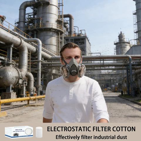 Circular Replacement Respirator Filters 40 Pack Compatible With Half Face Masks Built Tough Dust Pads For Painting Sanding Construction Heavy Duty Particle Shield