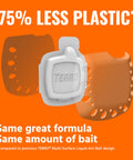 Indoor Liquid Ant Bait with adhesive strip showing reduced plastic usage and improved formula for ghost and pavement ants.