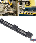 Heavy Duty Linear Slide Guide Rail Two Hundred Millimeter Electric Actuator Stage Plug And Play Bearing Block in machining setup.