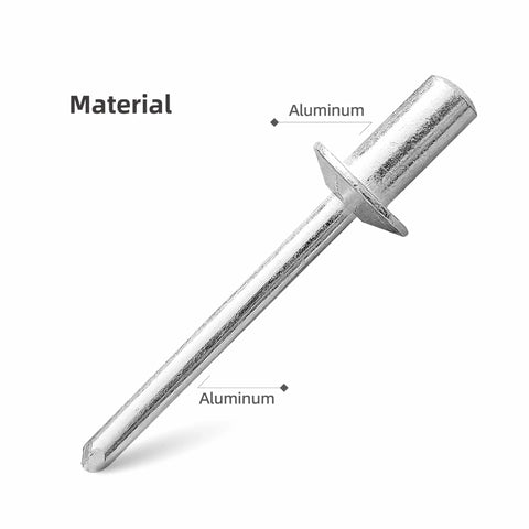 60 Piece Closed End Pop Rivets Kit All Aluminum Dome Head Sealed Blind Rivets In 4.8x10mm 4.8x12mm 4.8x16mm Three Sizes Twenty Each